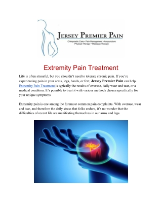 Extremity Pain Treatment