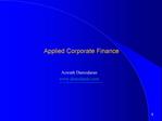 Applied Corporate Finance
