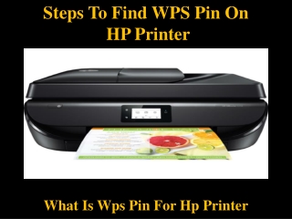 Steps To Find WPS Pin On HP Printer