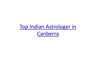 Top Indian Astrologer in Canberra