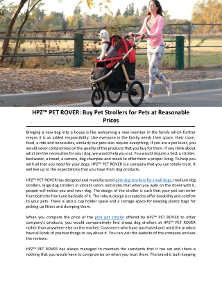 HPZ™ PET ROVER: Buy Pet Strollers for Pets at Reasonable Prices