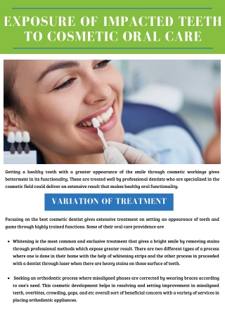 Exposure of Impacted Teeth to Cosmetic Oral Care