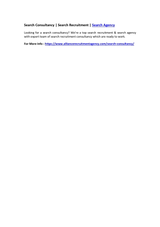 Search Consultancy | Search Recruitment | Search Agency