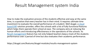 Result Management system India