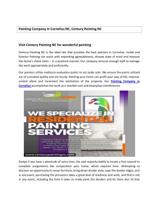 Painting Company in Cornelius NC - Century Painting NC