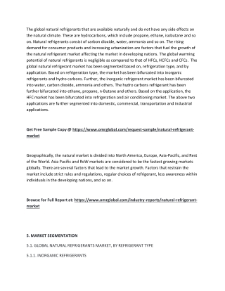 Global Natural Refrigerant Market   Trends, Size, Competitive Analysis and Forecast - 2018-2023