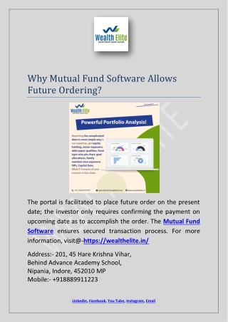 Why Mutual Fund Software for IFA Measures Productivity of Operations?