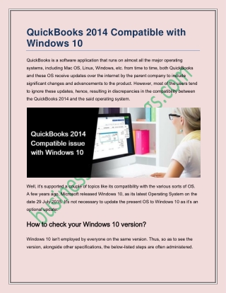 QuickBooks 2014 Compatibility Issue with Windows 10