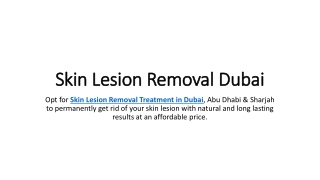 Skin Lesion Removal Dubai