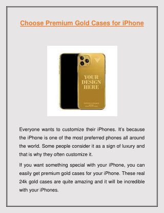 Choose Premium Gold Cases for iPhone