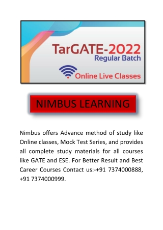 best GATE online classes- NIMBUS LEARNING