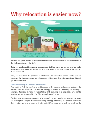 Why relocation is easier now?