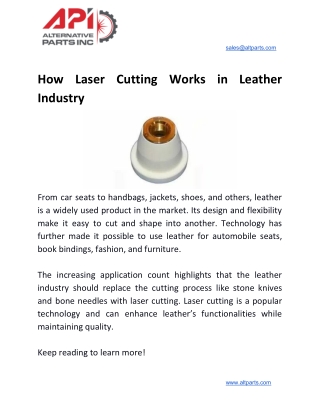 How Laser Cutting Works in Leather Industry