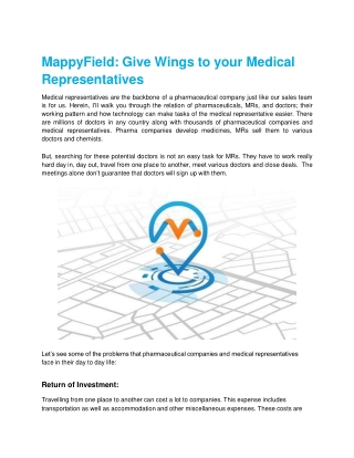 MappyField: Give Wings to your Medical Representatives