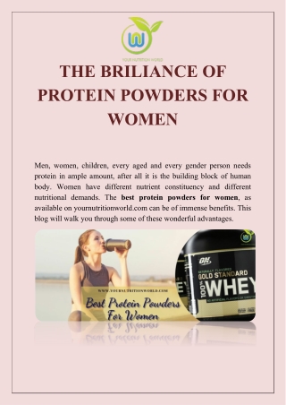 THE BRILIANCE OF PROTEIN POWDERS FOR WOMEN