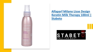 Alfaparf Milano Lisse Design Keratin Milk Therapy 100ml | Stabeto