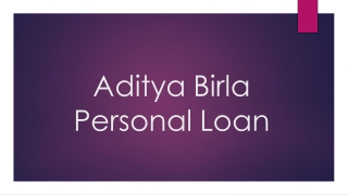 Aditya Birla Personal Loan