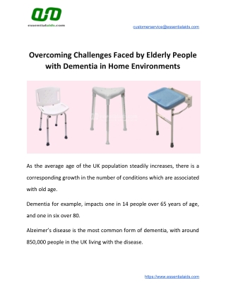 Overcoming Challenges Faced by Elderly People with Dementia in Home Environments - Essential Aids UK