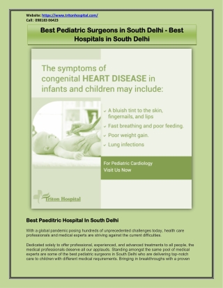 Best Pediatric Surgeons in South Delhi - Best Hospitals in South Delhi