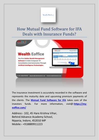 How Mutual Fund Software for IFA Deals with Insurance Funds?