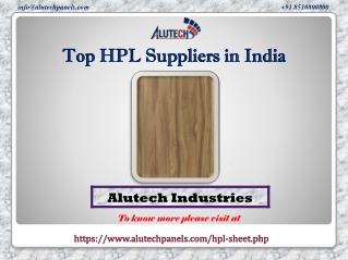 Top HPL Suppliers in India
