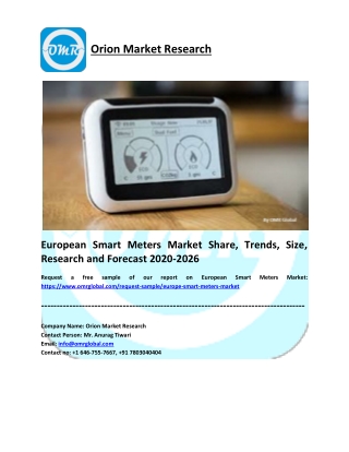 European Smart Meters Market Share, Trends, Size, Research and Forecast 2020-2026