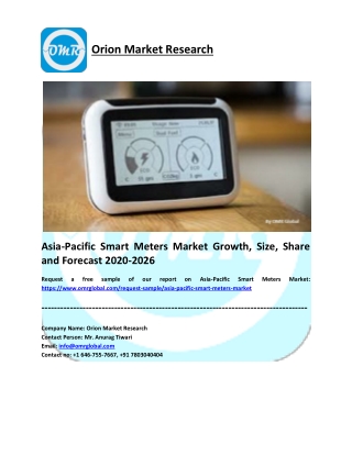 Asia-Pacific Smart Meters Market Growth, Size, Share and Forecast 2020-2026