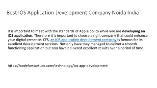 Best Ios Application Development Company Noida India