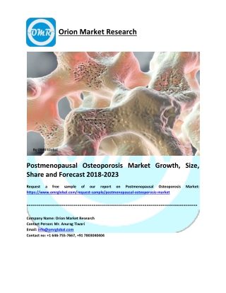 Postmenopausal Osteoporosis Market Size, Share, Growth, Research and Forecast 2018-2023