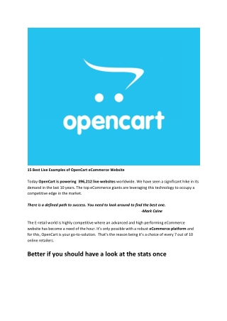 15 Best Live Examples of OpenCart eCommerce Website