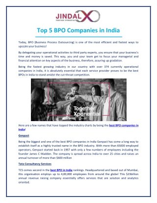 Find best BPO companies in India