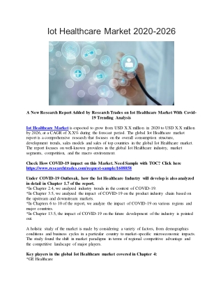 IoT Healthcare Market 2020-2026