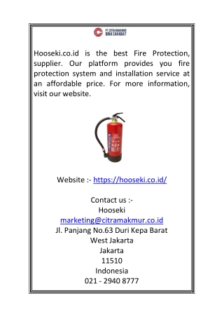 Fire Protection | Hooseki.co.id