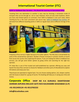 Delhi to Haldwani Bus Services – Pre-Book for Journey in Convenient Way