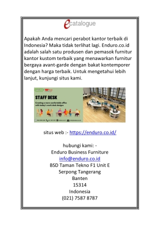 Furniture Sistem | Pembuatan dan Pemasok Perabot Kantor Kustom Enduro