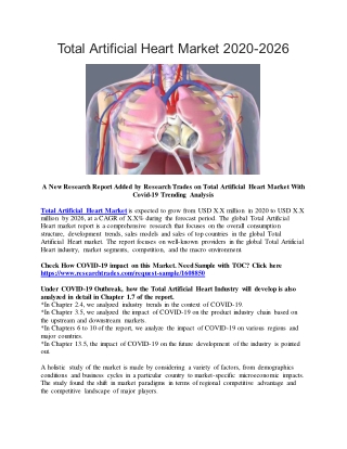Total Artificial Heart Market 2020-2026