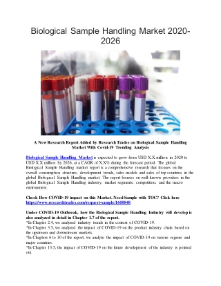 Biological Sample Handling Market 2020-2026