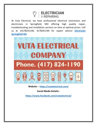 Professional Electricians in Springfield, MO