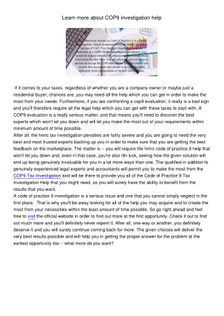 LearnmoreaboutCOP9investigationhelp