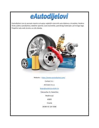 Kupi rezervne autodijelove online Hrvatska | Eautodijelovi.com