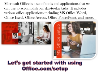 Let’s get started with using Office.com/setup