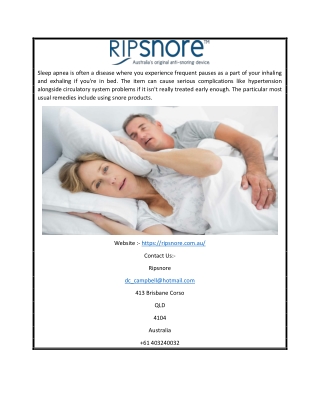 Buy Snoring Mouthpiece Online Australia | Ripsnore