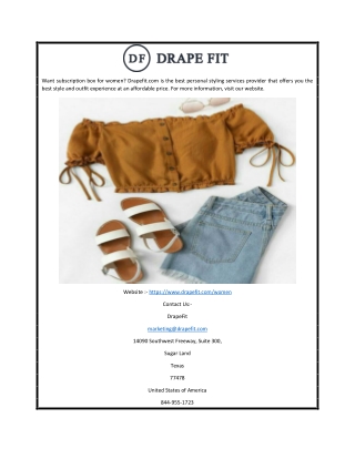 Subscription Boxes for Women | Drapefit.com