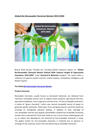 Global Bio-Renewable Chemicals  Market Research Report 2019-2030