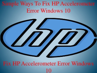 Simple Ways To Fix HP Accelerometer Error Windows 10