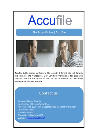 File Taxes Online | AccuFile