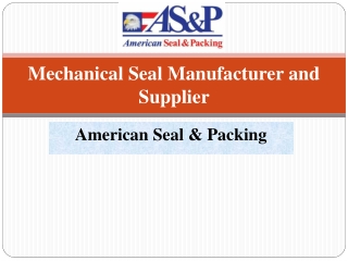 Mechanical Seal Manufacturer and Supplier - American Seal & Packing