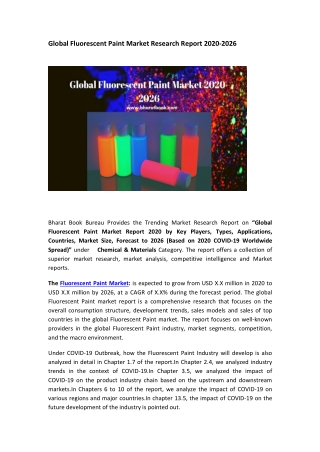 Global Fluorescent Paint  Market Research Report 2020-2026