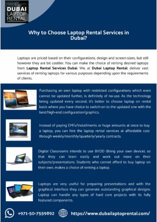 Why to Choose Laptop Rental Services in Dubai?