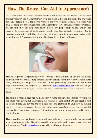How The Braces Can Aid In Appearance?